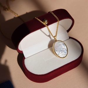 18K Gold Plated Mother of Pearl Angel Necklace